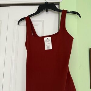 Nine West Sculpting Elegant Burnt Red Tank Top